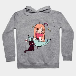 Cute girl with the cat Hoodie